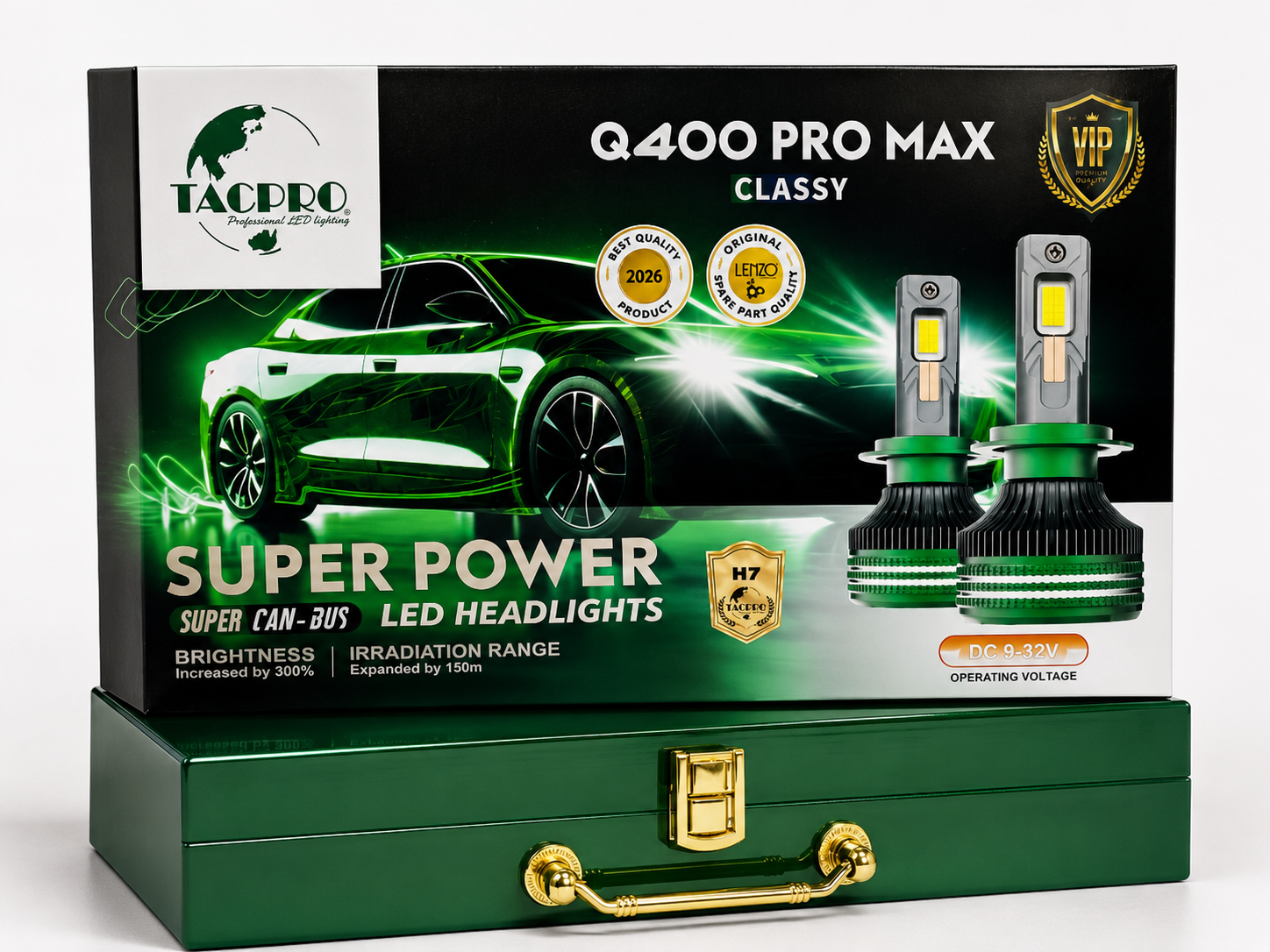 هدلایت خودرو لنزو مدل Q400 PRO MAX رنگ یخی هیولا