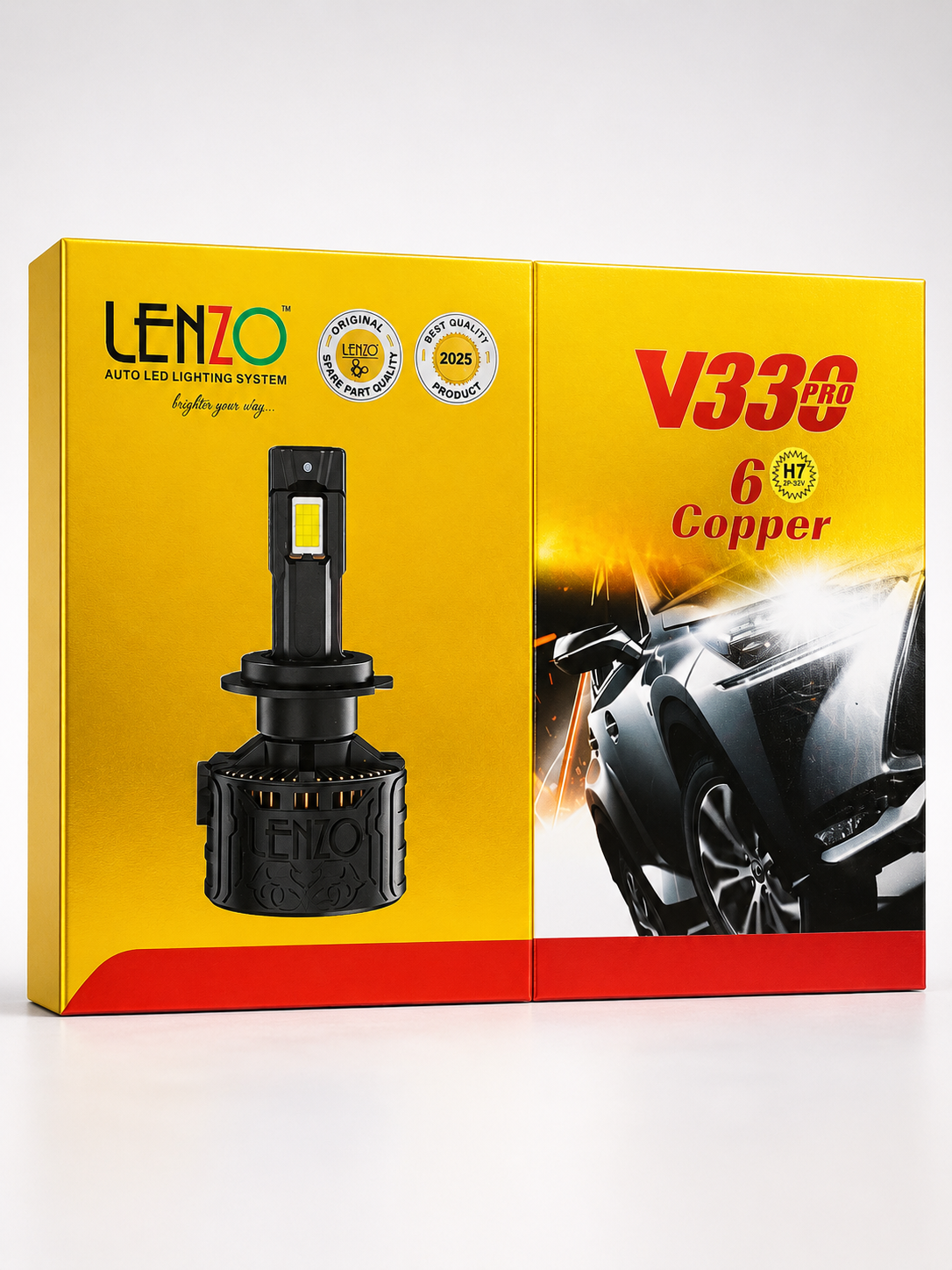 هدلایت خودرو لنزو مدل V330 PRO یخی 200 وات