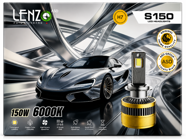 هدلایت خودرو لنزو مدل S150 یخی 150 وات قدرتمند