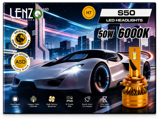 هدلایت خودرو لنزو مدل S50 یخی 50 وات