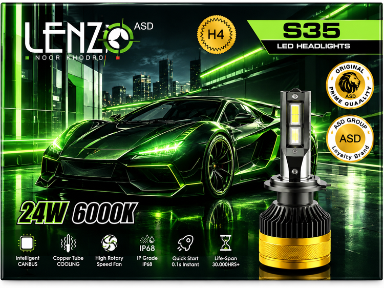 هدلایت خودرو لنزو مدل S35 یخی اقتصادی