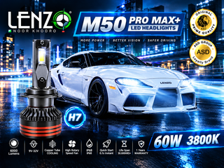 هدلایت خودرو لنزو مدل M50 PRO MAX پلاس نچرال آفتابی 60 وات